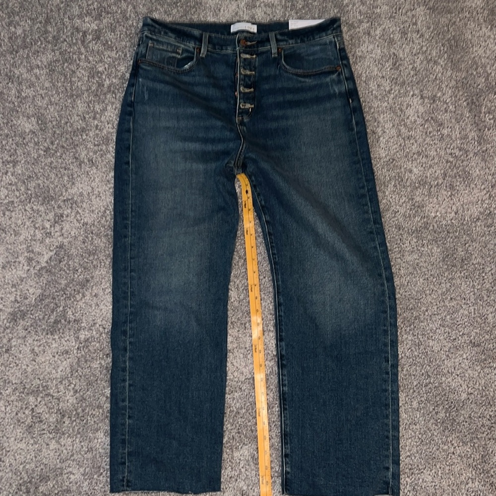 NWT women’s Loft The Straight button down jeans high rise regular size 14 Petite